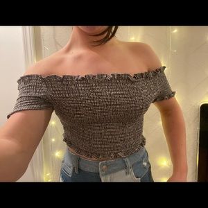 urban ruffle ruched crop top
